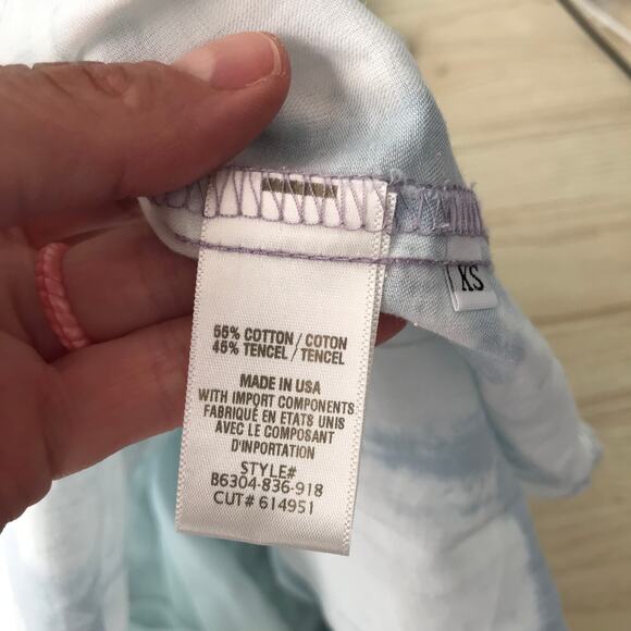 Cloth Stone Anthropologie Dress XS Blue Midi Tie Dye Resort Coastal Cowgirl READ - Picture 9 of 11